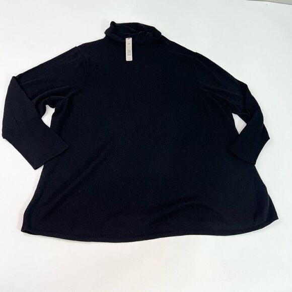 Nic+Zoe Sweater Womens 3X Black Cotton Blend Long Sleeve Turtleneck NWT - Picture 1 of 10